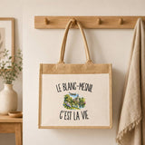 Sac Cabas Jute avec Poche Le Blanc-Mesnil c’est la vie