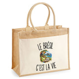 Sac Cabas Jute avec Poche Le Brésil c’est la vie