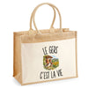 Sac Cabas Jute avec Poche Le Gers c’est la vie