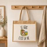 Sac Cabas Jute avec Poche Le Gers c’est la vie