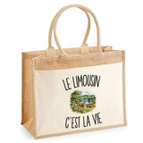 Sac Cabas Jute avec Poche Le Limousin c’est la vie