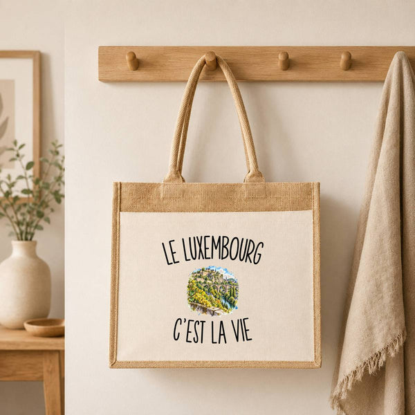 Sac Cabas Jute avec Poche Le Luxembourg c’est la vie