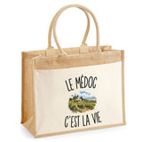 Sac Cabas Jute avec Poche Le Médoc c’est la vie