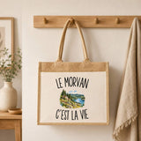 Sac Cabas Jute avec Poche Le Morvan c’est la vie