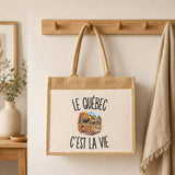 Sac Cabas Jute avec Poche Le Québec c’est la vie
