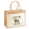 Sac Cabas Jute avec Poche Le Val de Loire c’est la vie