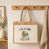Sac Cabas Jute avec Poche Le Val-de-Marne c’est la vie