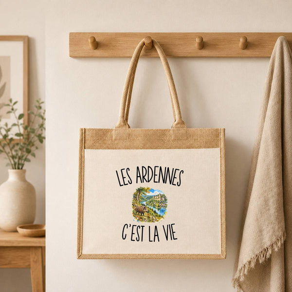 Sac Cabas Jute avec Poche Les Ardennes c’est la vie