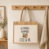 Sac Cabas Jute avec Poche Les Pyrénées-Atlantiques c’est la vie