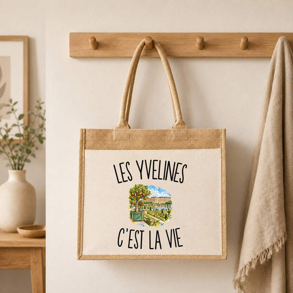 Sac Cabas Jute avec Poche Les Yvelines c’est la vie