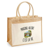 Sac Cabas Jute avec Poche Maisons-Alfort c’est la vie
