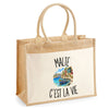 Sac Cabas Jute avec Poche Malte c’est la vie