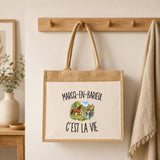Sac Cabas Jute avec Poche Marcq-en-Barœul c’est la vie