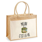 Sac Cabas Jute avec Poche Melun c’est la vie