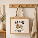 Sac Cabas Jute avec Poche Montauban c’est la vie