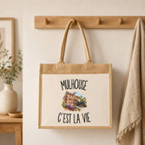 Sac Cabas Jute avec Poche Mulhouse c’est la vie