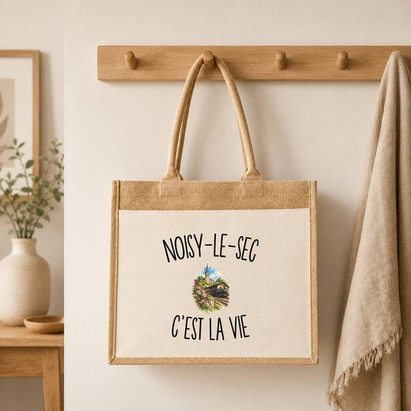 Sac Cabas Jute avec Poche Noisy-le-Sec c’est la vie