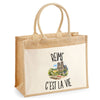 Sac Cabas Jute avec Poche Reims c’est la vie