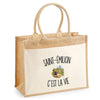 Sac Cabas Jute avec Poche Saint-Émilion c’est la vie