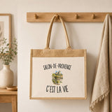 Sac Cabas Jute avec Poche Salon-de-Provence c’est la vie