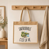 Sac Cabas Jute avec Poche Sartrouville c’est la vie
