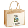 Sac Cabas Jute avec Poche Tahiti c’est la vie
