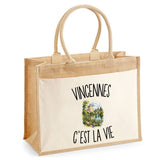 Sac Cabas Jute avec Poche Vincennes c’est la vie