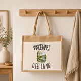 Sac Cabas Jute avec Poche Vincennes c’est la vie