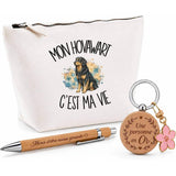 Coffret Cadeau Mon Hovawart c'est ma vie – Trousse, stylo bambou et porte-clés