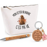 Coffret Cadeau Mon Setter Irlandais c'est ma vie – Trousse, stylo bambou et porte-clés