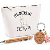 Coffret Cadeau Mon Angora Turc c'est ma vie – Trousse, stylo bambou et porte-clés
