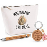 Coffret Cadeau Mon Savannah c'est ma vie – Trousse, stylo bambou et porte-clés