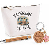 Coffret Cadeau Le 110 mètres haies c'est la vie – Trousse, stylo bambou et porte-clés