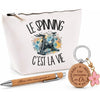 Coffret Cadeau Le spinning c'est la vie – Trousse, stylo bambou et porte-clés