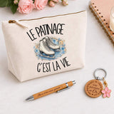 Coffret Cadeau Le patinage c'est la vie – Trousse, stylo bambou et porte-clés