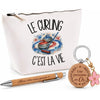 Coffret Cadeau Le curling c'est la vie – Trousse, stylo bambou et porte-clés
