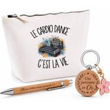 Coffret Cadeau Le cardio dance c'est la vie – Trousse, stylo bambou et porte-clés