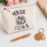 Coffret Cadeau Mon rat c'est ma vie – Trousse, stylo bambou et porte-clés