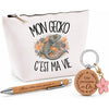 Coffret Cadeau Mon gecko c'est ma vie – Trousse, stylo bambou et porte-clés
