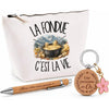 Coffret Cadeau La fondue c'est la vie – Trousse, stylo bambou et porte-clés
