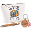 Coffret Cadeau Les soldes c'est la vie – Trousse, stylo bambou et porte-clés