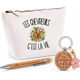 Coffret Cadeau Les chevreuils c'est la vie – Trousse, stylo bambou et porte-clés