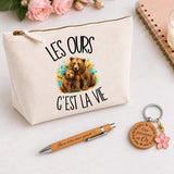 Coffret Cadeau Les ours c'est la vie – Trousse, stylo bambou et porte-clés