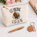 Coffret Cadeau Les bisons c'est la vie – Trousse, stylo bambou et porte-clés