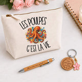 Coffret Cadeau Les poulpes c'est la vie – Trousse, stylo bambou et porte-clés
