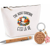 Coffret Cadeau Être agent territorial c'est la vie – Trousse, stylo bambou et porte-clés