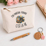 Coffret Cadeau Être maréchal-ferrant c'est la vie – Trousse, stylo bambou et porte-clés