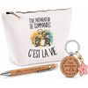 Coffret Cadeau Être préparateur de commandes c'est la vie – Trousse, stylo bambou et porte-clés