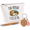 Coffret Cadeau Être hôtelier c'est la vie – Trousse, stylo bambou et porte-clés