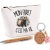 Coffret Cadeau Mon furet c'est ma vie – Trousse, stylo bambou et porte-clés